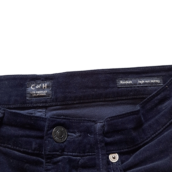 Citizens of Humanity | Dark navy blue Velour velvet, rocket high skinny Jean - Picture 5 of 13